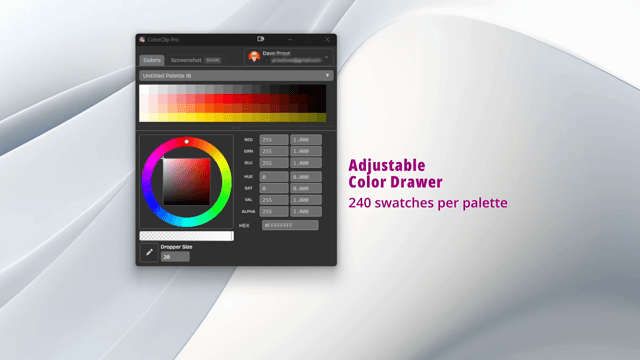 Draggable Color Drawer